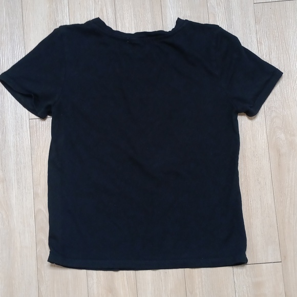 SOLD Black Monarch Butterfly 🦋 Crop Top Sz L - Picture 3 of 6